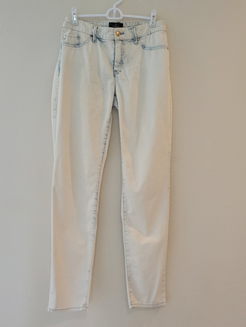 Chico's Light Blue So Slimming Skinny Jeans with Faded Stitching Size 00.